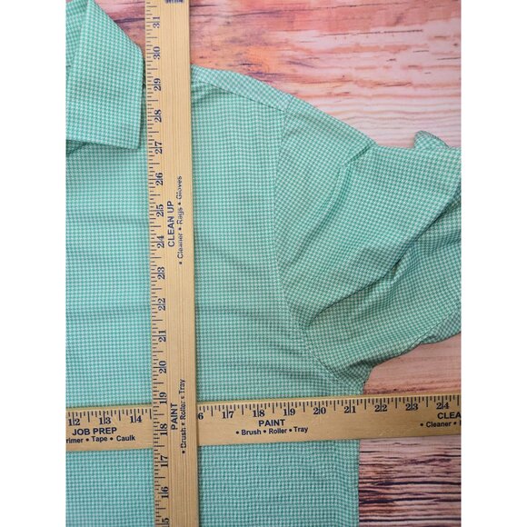 Footjoy FJ Mens Green Houndstooth Lisle Golf Polo Small - Picture 7 of 7